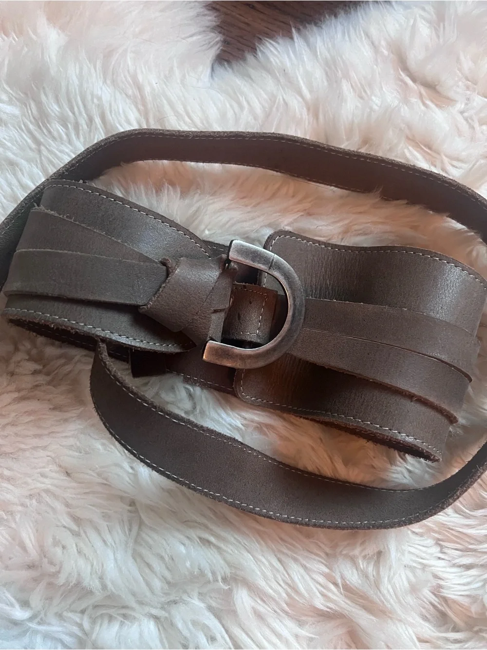 Free People waltz bohemian Taupe Wide Wrap Belt